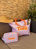 Pack Verano Personalizado con Nombre | Bolsa y Neceser Rayas