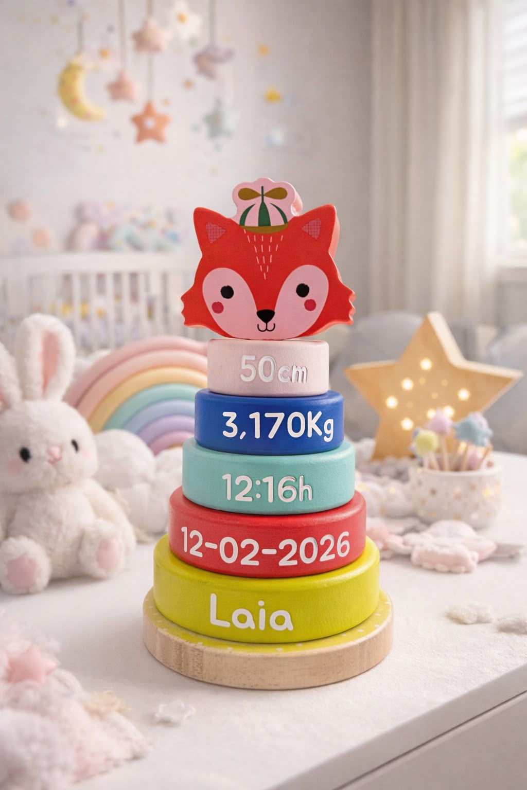 Torre Apilable Personalizada Montessori con Nombre